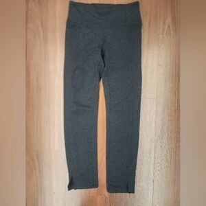 Athleta Herringbone Textured Leggings High Rise Ankle Slit Gray XS Style 353504